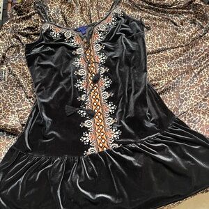 Aeropostale Crushed Velvet Black Dress